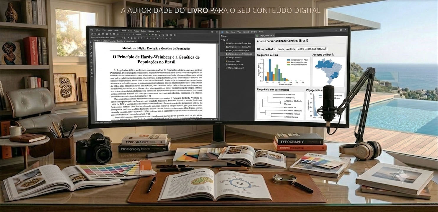 Livro autoral elegante aberto sobre mesa de escritório de alta liderança corporativa